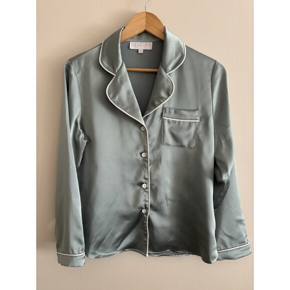 Revelry  Daybreak Satin Sleep Pants Sage Green Silky Women’s Small - Picture 6 of 9